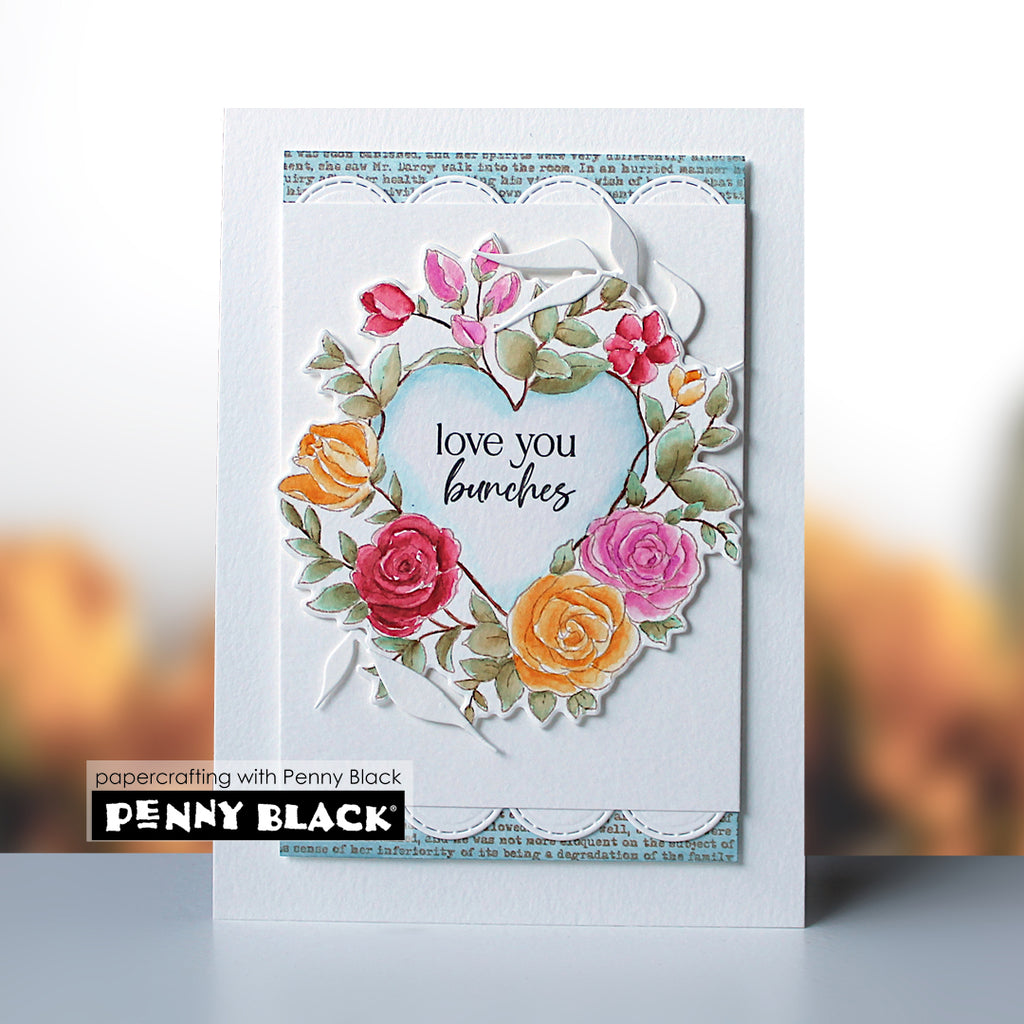 Penny Black Heart Petals Cut Out Dies 51-966 roses