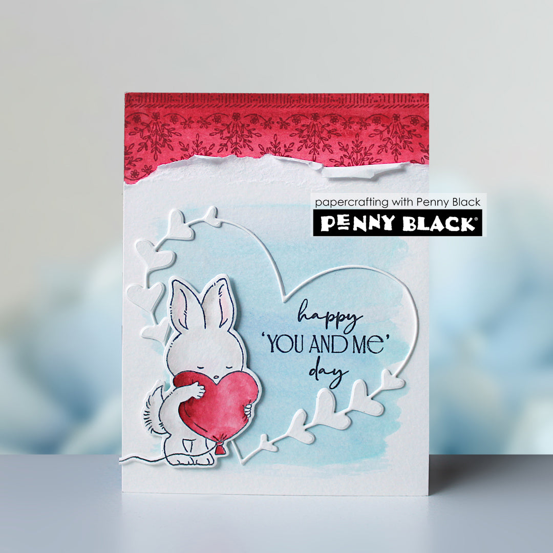 Penny Black Heart to Heart Thin Metal Creative Die 51-957 bunny
