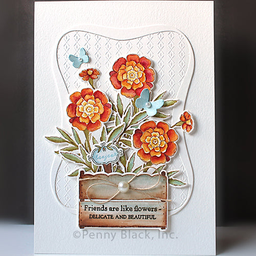 Penny Black Marigolds Clear Stamps 31-103 orange
