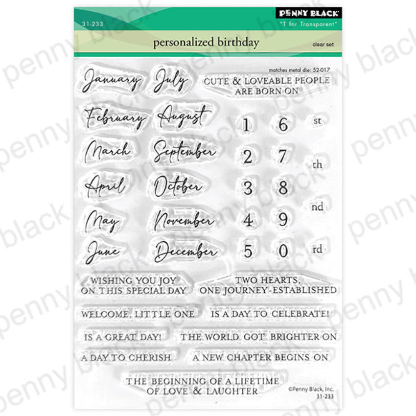 Penny Black Personalized Birthday Clear Stamps 31-233