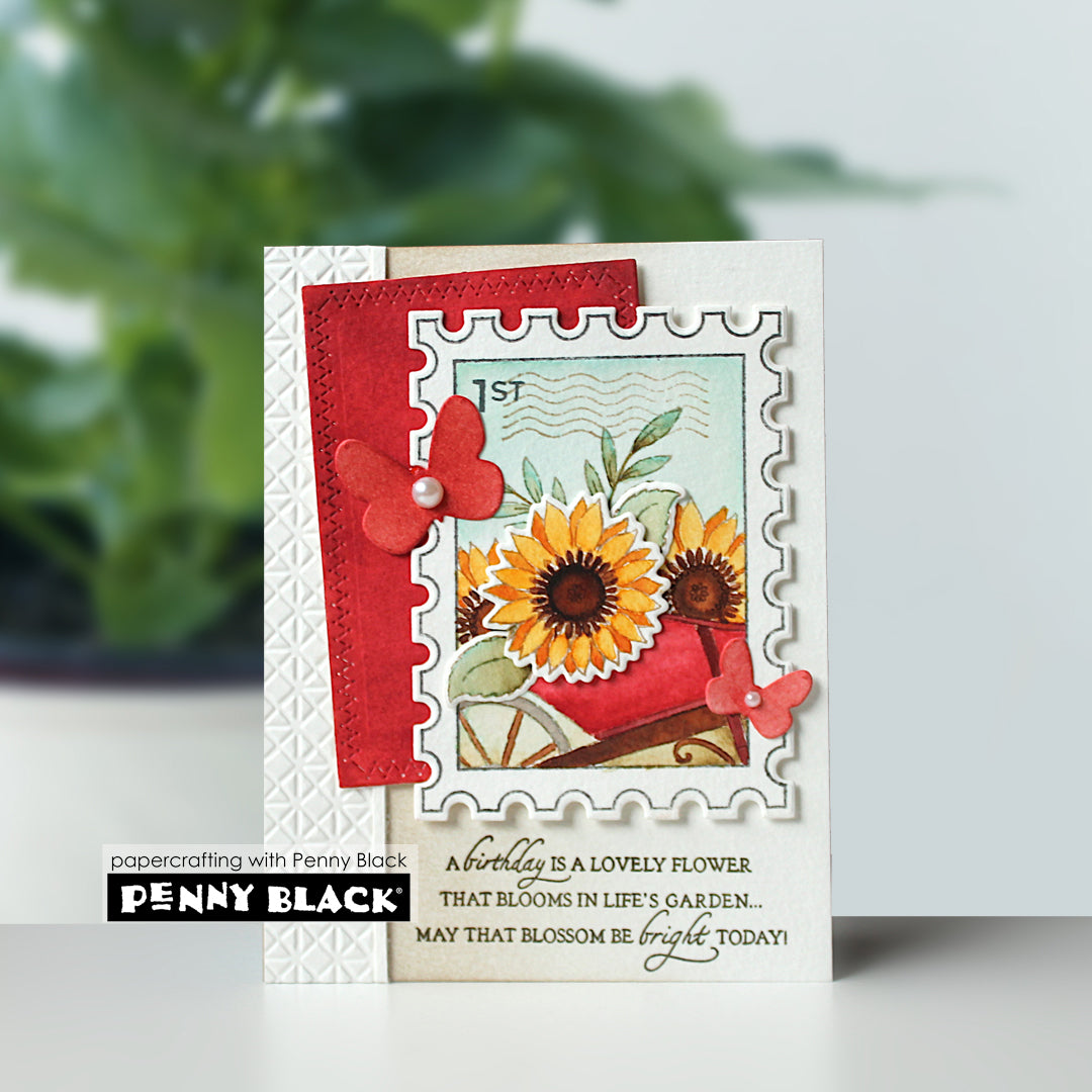 Penny Black Sunflowers Clear Stamps 31-109 butterflies