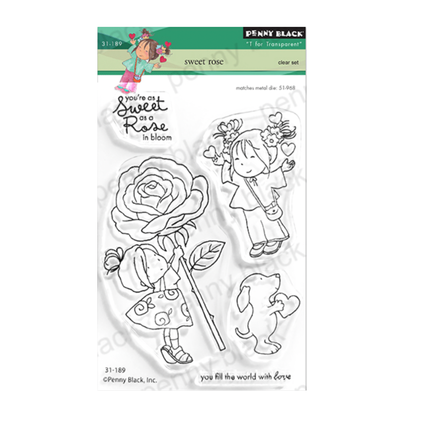 Penny Black Sweet Rose Clear Stamps 31-189