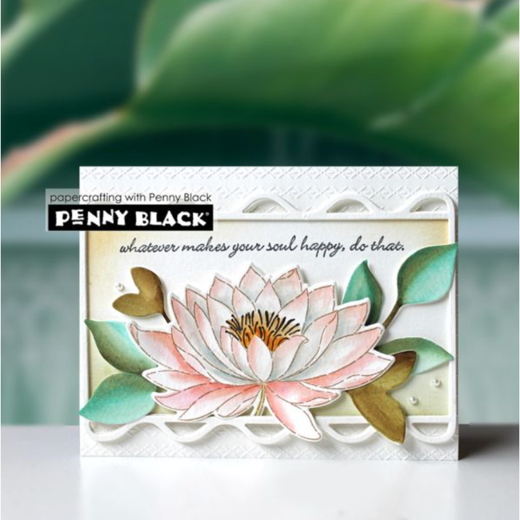 Penny Black Turquoise Liquid Watercolor 75-033 lotus