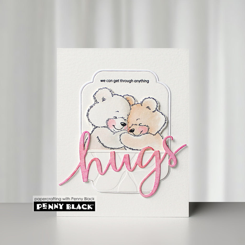 Penny Black Up Up and Away Clear Stamp and Die Set pink hugs