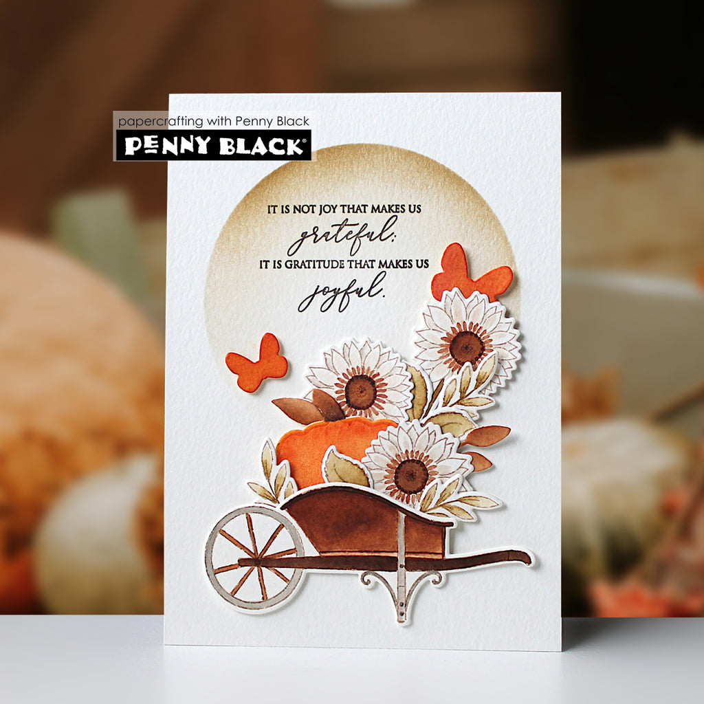 Penny Black Wheelbarrow Clear Stamps 31-110 joyful