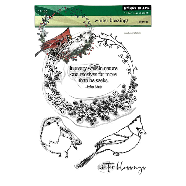 Penny Black Winter Blessings Clear Stamps 31-150