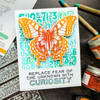Tim Holtz Perspective Stamps with Simon Says Stamp Dies Bundle setps25 Curiosity Card