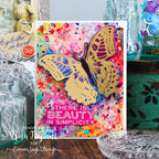 Tim Holtz Perspective Stamps with Simon Says Stamp Dies Bundle setps25 Beauty Card