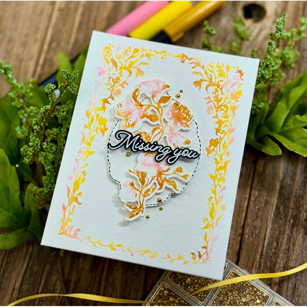 Simon Says Stamp Petal Tipped Labels Wafer Dies 8013sd You Are My Favorite Miss You Card