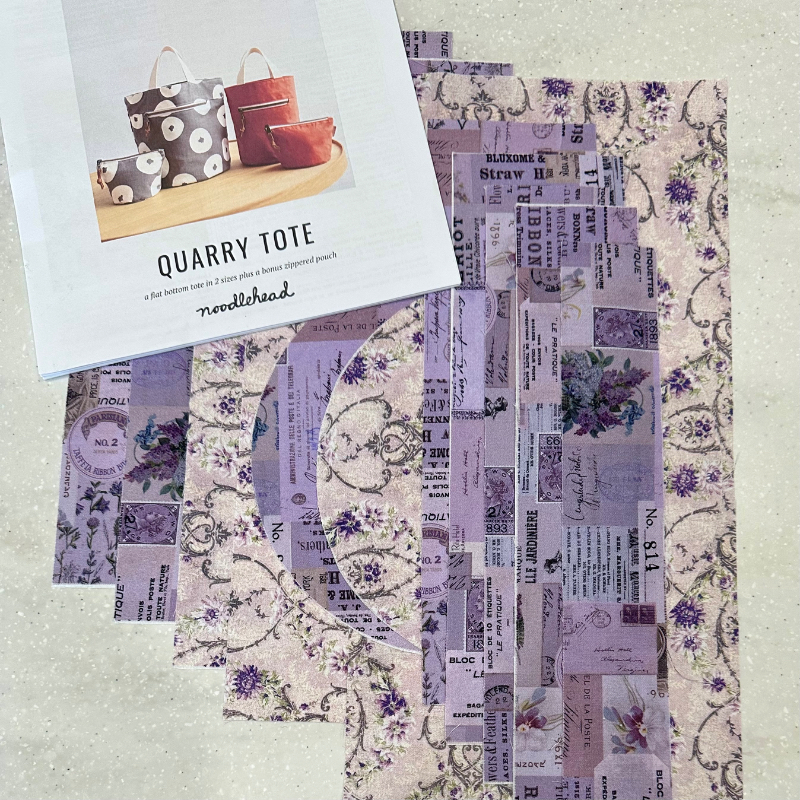 Tim Holtz Fabric By The Yard Purple Ephemera pwth305 Eclectic Elements Palette Quarry Tote | color-code:ALT02