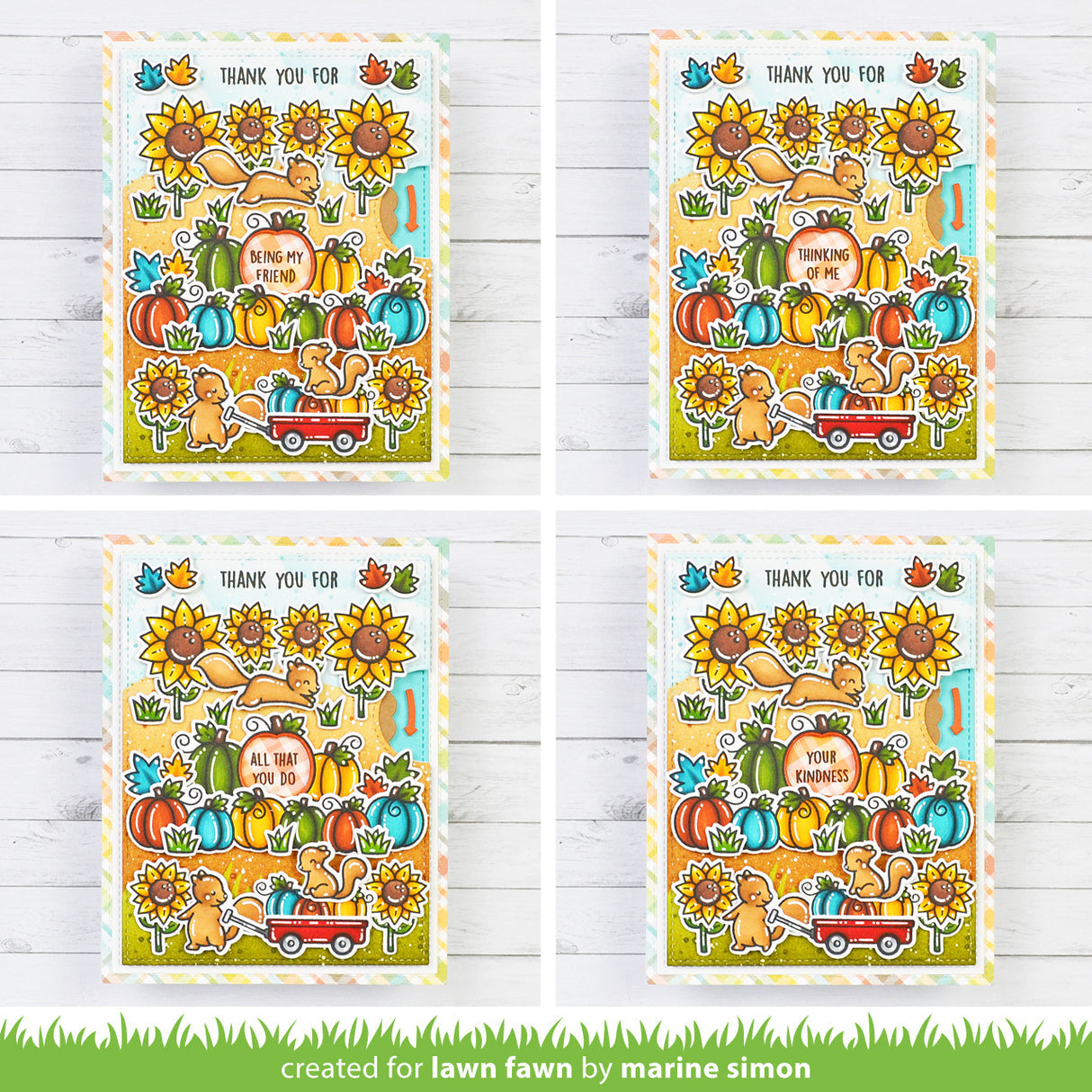 interactive fall pumpkin card in action