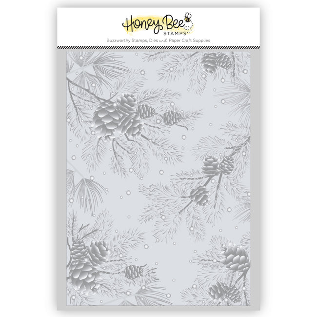 Honey Bee Snowy Pines 3D Embossing Folder hbef-012 Detailed Packaging View
