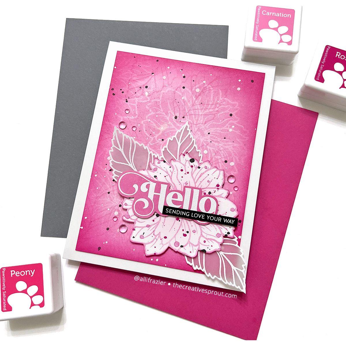 Simon Says Stamp Pawsitively Saturated Ink Cubes Pink Blooms ssc601 Dear Friend Hello Card | color-code:ALT03