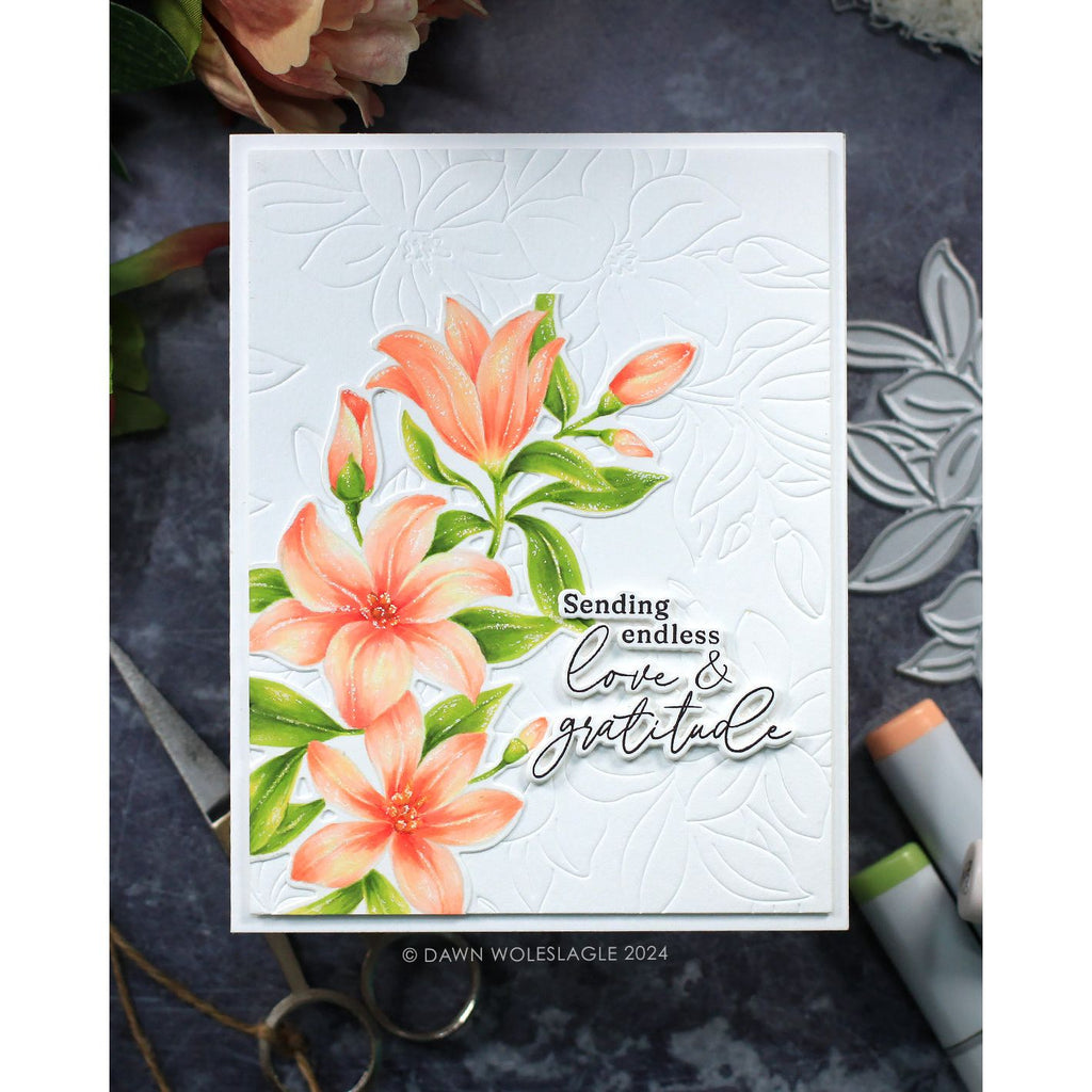 Pinkfresh Studio Delighted For You Clear Stamps 253524 Floral Gratitude Card | color-code:ALT01