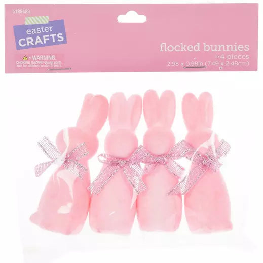 Pink Flocked Bunnies in packaging
