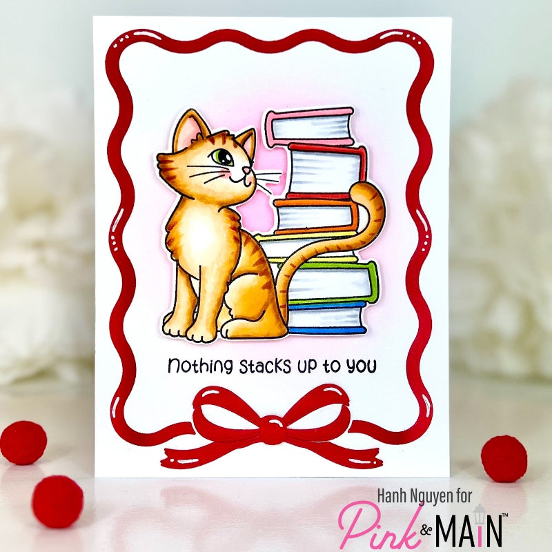 Pink and Main April Cat Clear Stamps pm0865 rainbow books