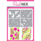 Pink and Main Bunny Hop Set 1 Foilables Sheets and Stencil Set image 1