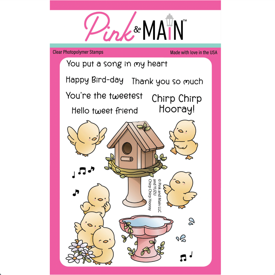 Pink and Main Chirp Chirp Hooray Clear Stamp and Die Set image 1