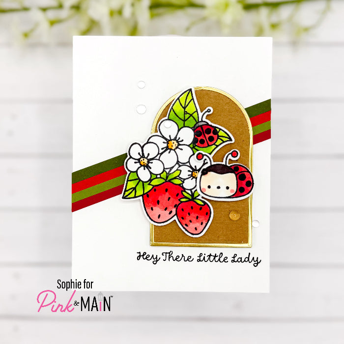 Pink and Main Cute As A Bug Sentiments Clear Stamps pm0790 ladybug