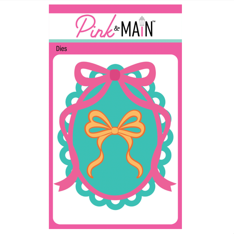 Pink and Main Fancy Oval with Bow Dies pnm863
