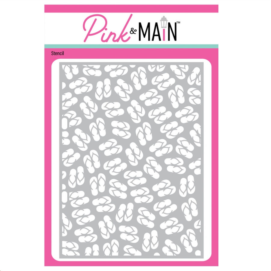 Pink and Main Flip Flops Stencil pms144