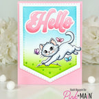 Pink and Main January Cat Clear Stamp and Die Set hello butterflies