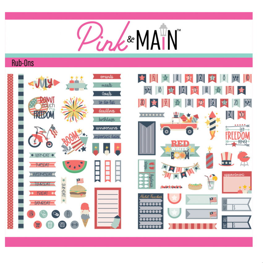 Pink and Main July Rub-ons pmr012