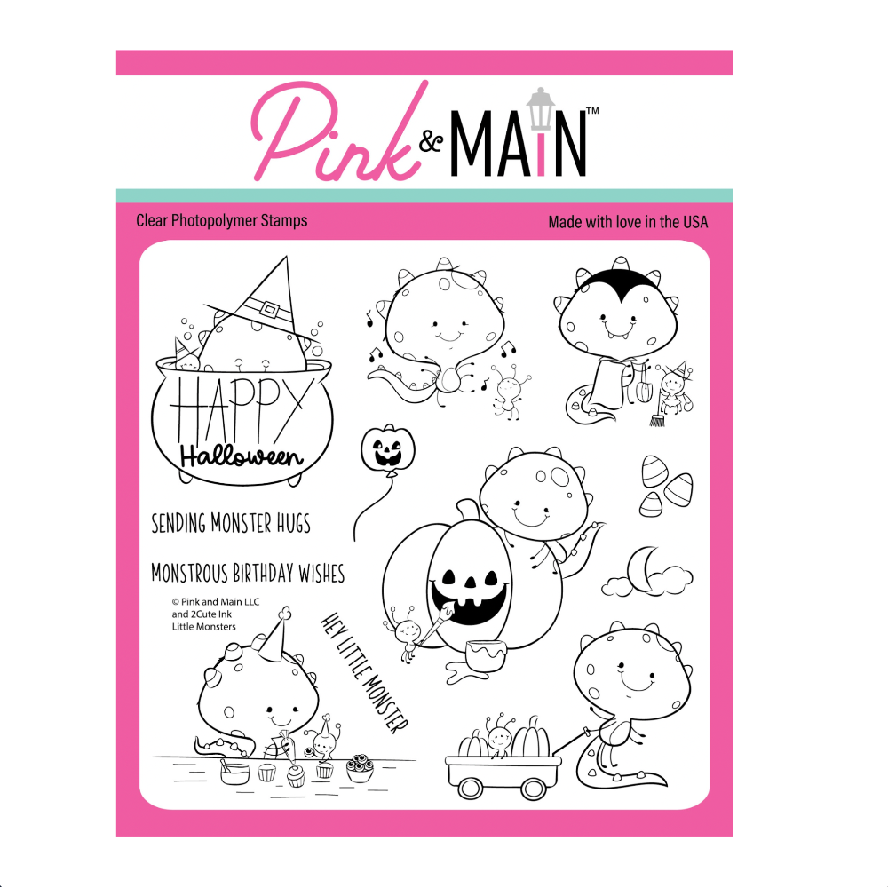 Pink and Main Little Monsters Clear Stamps pm0814