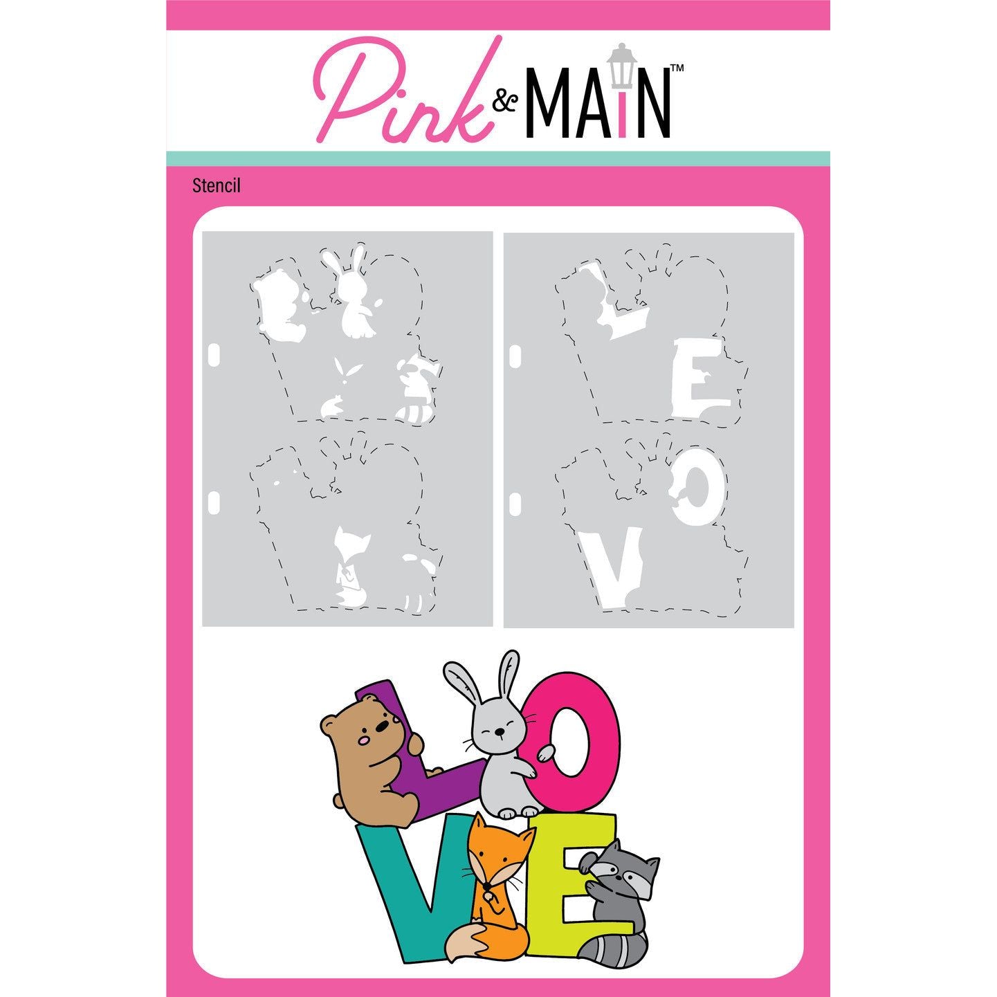 Pink and Main Love Letters Stencils pms132