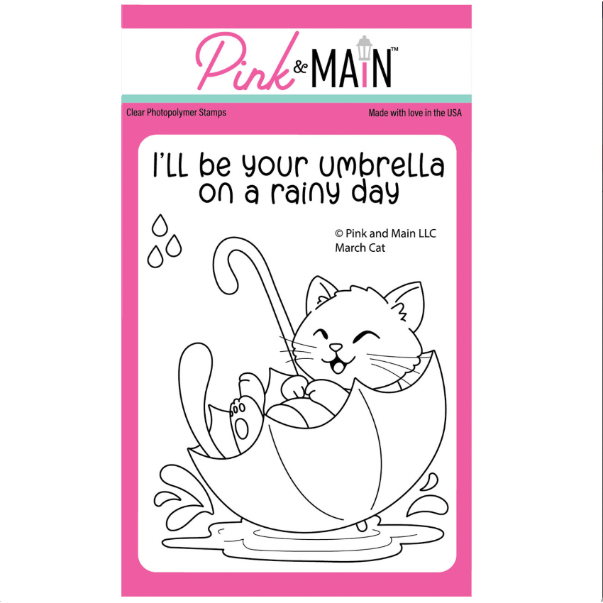 Pink and Main March Cat Clear Stamps pm0864
