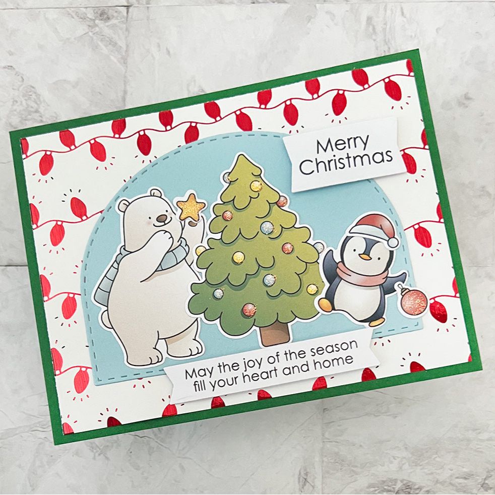 Pink and Main Merriest of Wishes Clear Stamps pm0821 lights