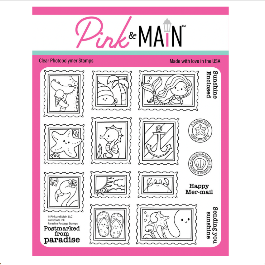 Pink and Main Paradise Postage Clear Stamps pm0881