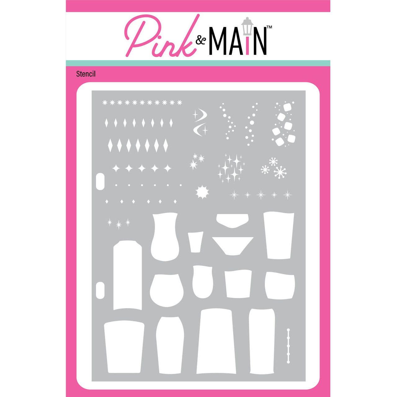 Pink and Main Retro Cocktails Stencil pms131