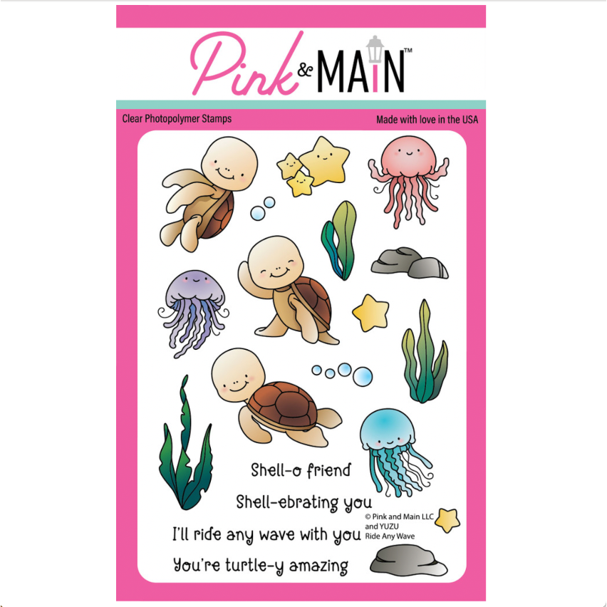 Pink and Main Ride Any Wave Clear Stamps pm0883