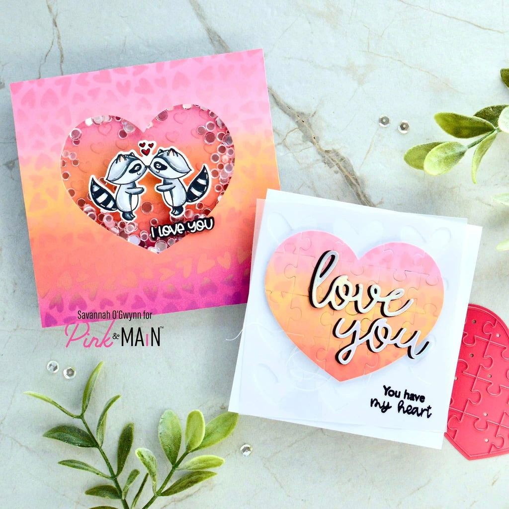 Pink and Main Stole My Heart Coordinating Dies pnm706 love you
