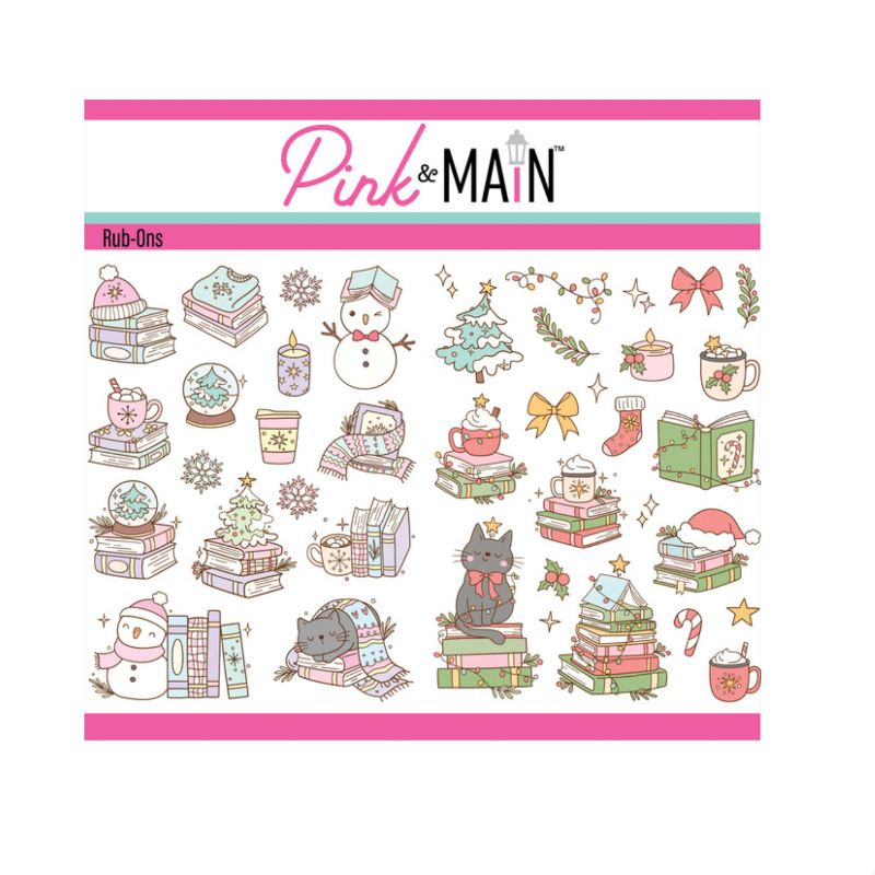 Pink and Main Winter Bookish Rub-ons pmr019