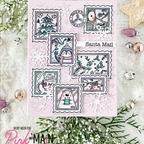 Pink and Main Winter Postage Stamps pm0820 santa mail