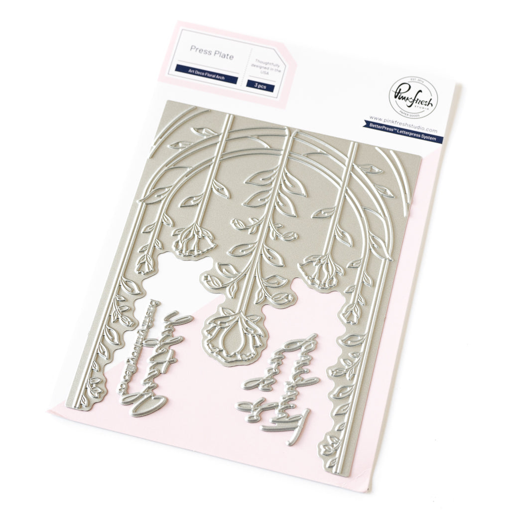 Pinkfresh Studio Art Deco Floral Arch Press Plate 255924