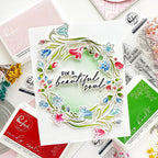 Pinkfresh Studio Beautiful Soul Stencils 272425 Floral Encouragement Card