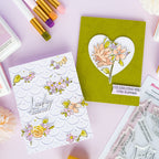 Pinkfresh Studio Blooming Daydream Dies 322726 KAthleen Heart and Scallop Cards