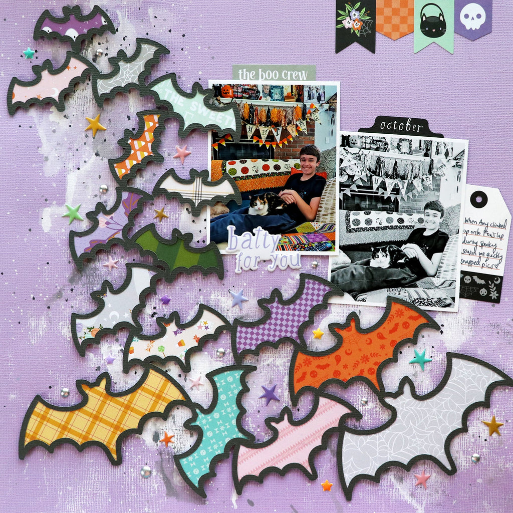 Pinkfresh Studio BooVille Ephemera 326226 Halloween Bats