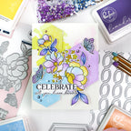 Pinkfresh Studio Butterflies In Bloom Dies 265025 Floral Celebration Card