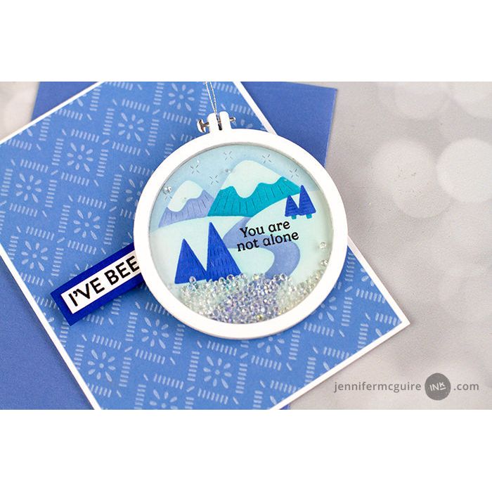 Pinkfresh Studio Embroidery Hoops Dies 266825 You Are Not Alone Card | color-code:ALT05
