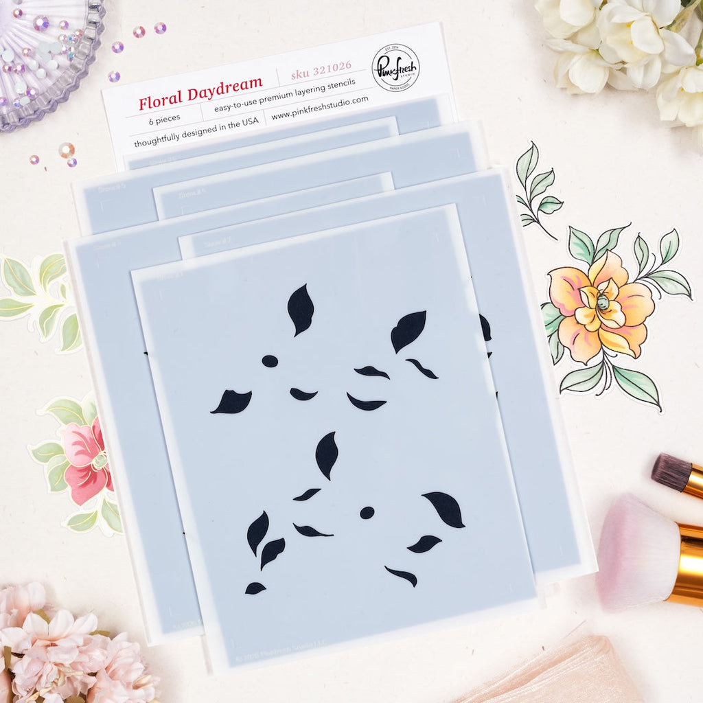 Pinkfresh Studio Floral Daydream Stencils 321026