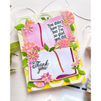 Pinkfresh Studio Floral Tale Stencils 309925 Thank You Book Card
