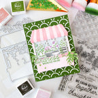 Pinkfresh Studio Flower Market Stencils 296025 You Plant Kindness Card