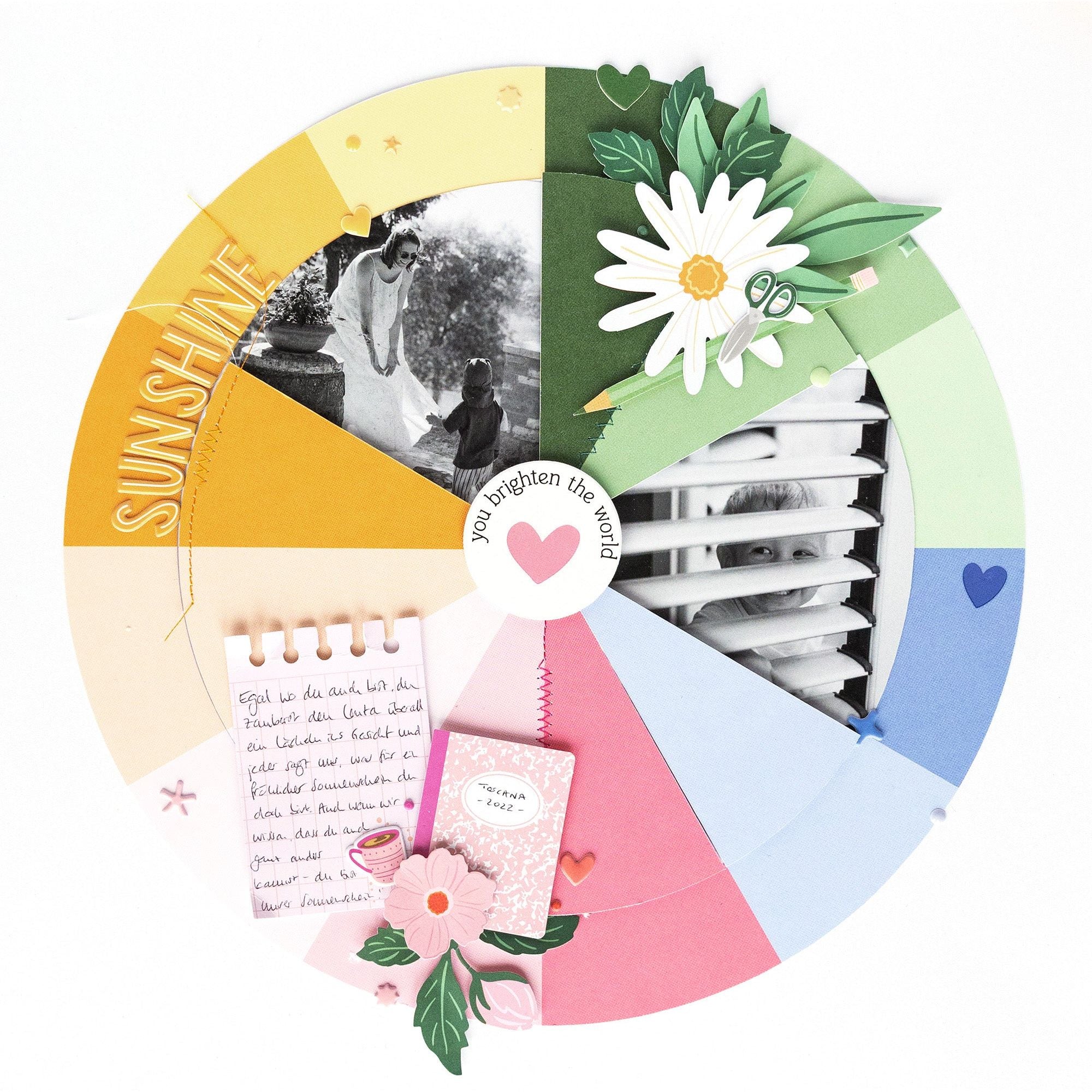 Pinkfresh Studio Fresh Start Rub Ons 320626 Summer Sunshine Layout