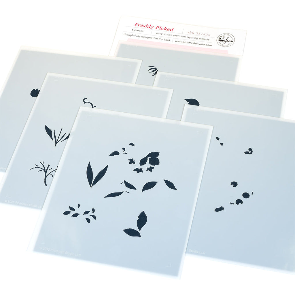 Pinkfresh Studio Freshly Picked Stencils 311425