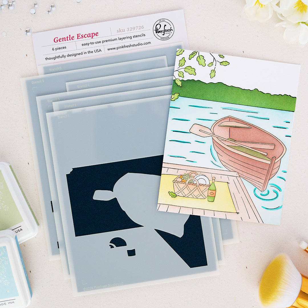 Pinkfresh Studio Gentle Escape Stencils 329726