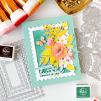 Pinkfresh Studio Golden Poppies Die And Stencils Bundle Happy Birthday Beautiful Card